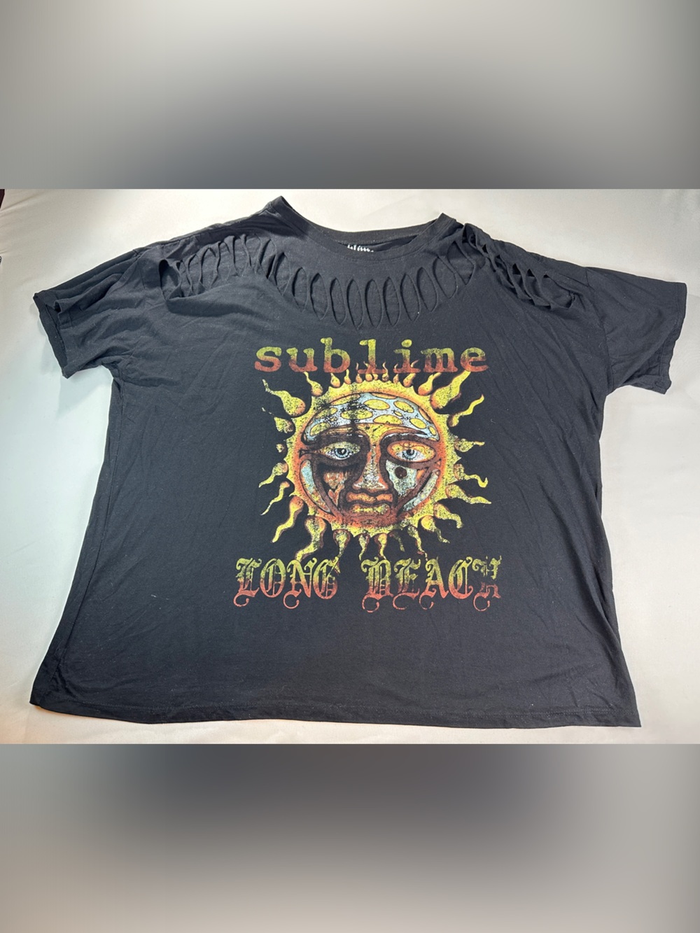 Sublime Cutout Shirt 3XL Black Graphic Band Tee Sun Design Y2K